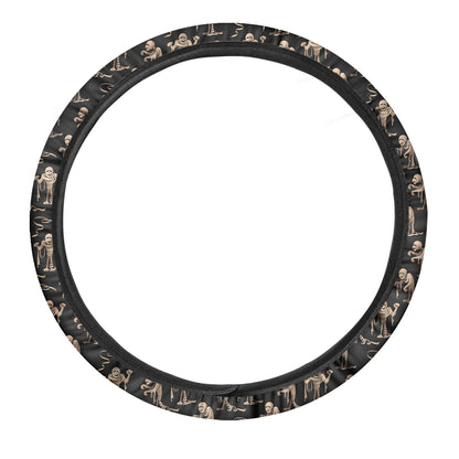Halloween Mummy Pattern Print Car Steering Wheel Cover