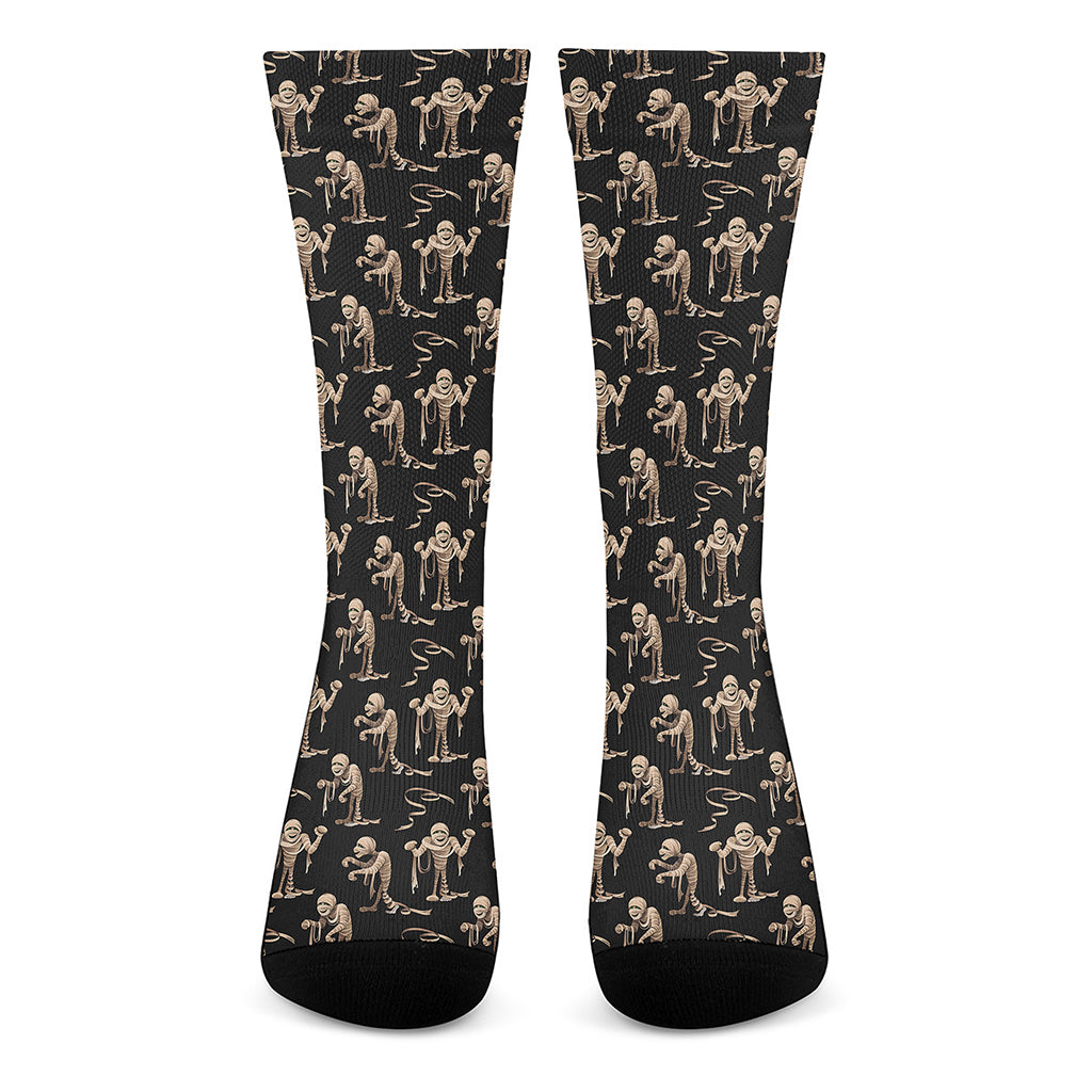 Halloween Mummy Pattern Print Crew Socks