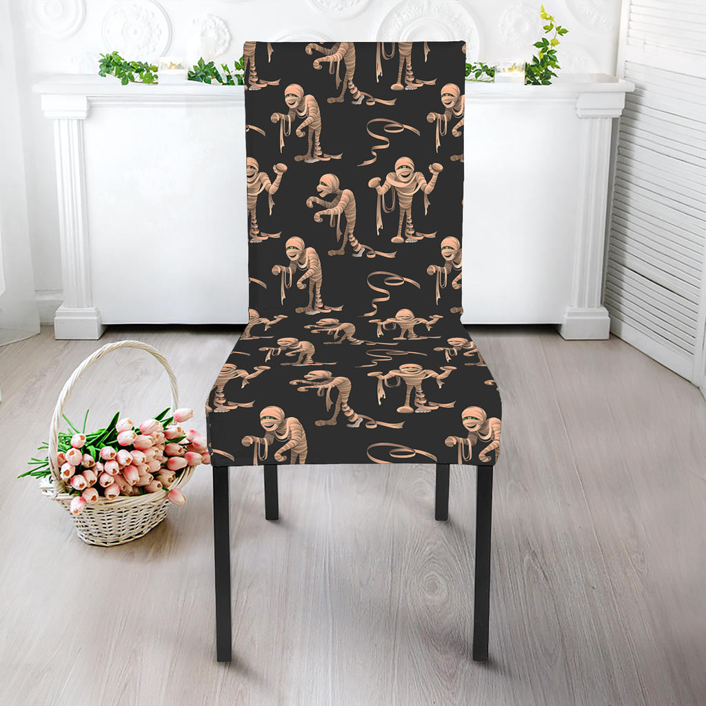 Halloween Mummy Pattern Print Dining Chair Slipcover