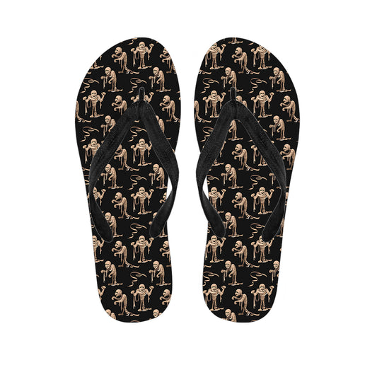 Halloween Mummy Pattern Print Flip Flops