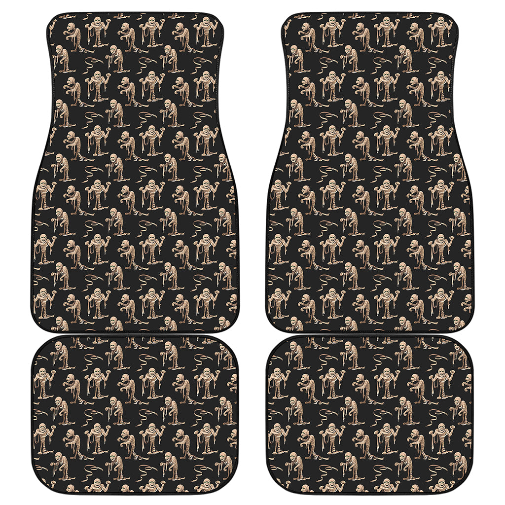 Halloween Mummy Pattern Print Front and Back Car Floor Mats