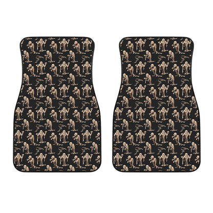 Halloween Mummy Pattern Print Front Car Floor Mats