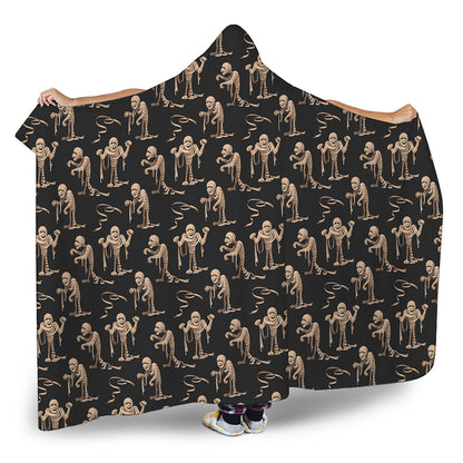 Halloween Mummy Pattern Print Hooded Blanket