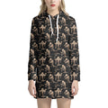 Halloween Mummy Pattern Print Pullover Hoodie Dress