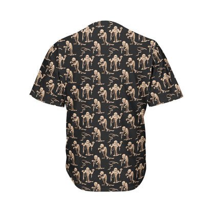 Halloween Mummy Pattern Print Men's Baseball Jersey