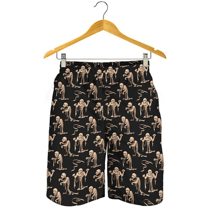 Halloween Mummy Pattern Print Men's Shorts
