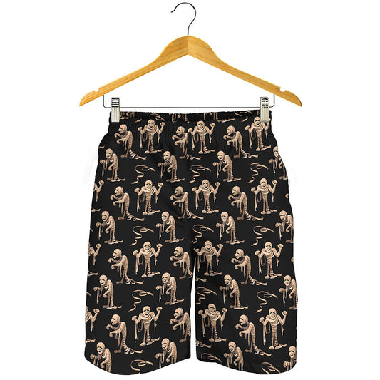 Halloween Mummy Pattern Print Men's Shorts