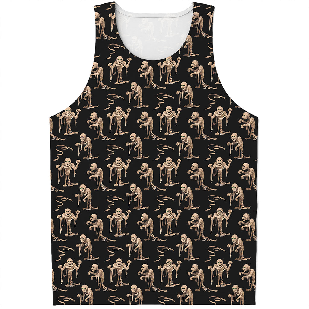 Halloween Mummy Pattern Print Men's Tank Top