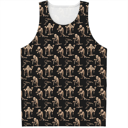 Halloween Mummy Pattern Print Men's Tank Top