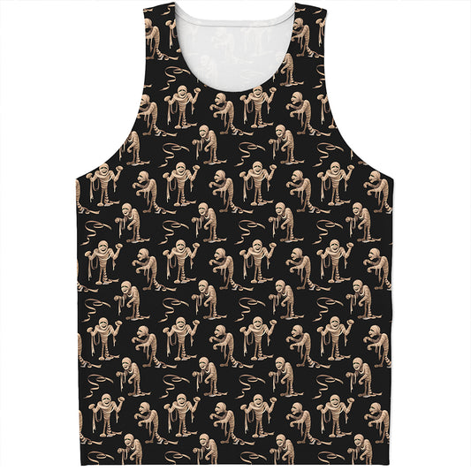 Halloween Mummy Pattern Print Men's Tank Top