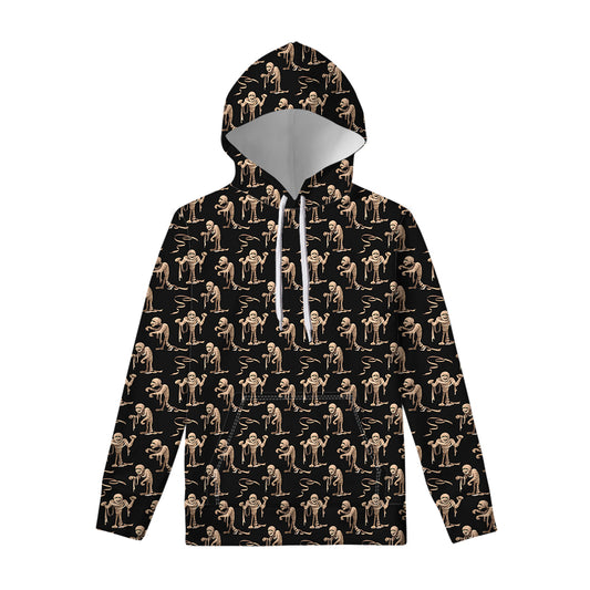 Halloween Mummy Pattern Print Pullover Hoodie