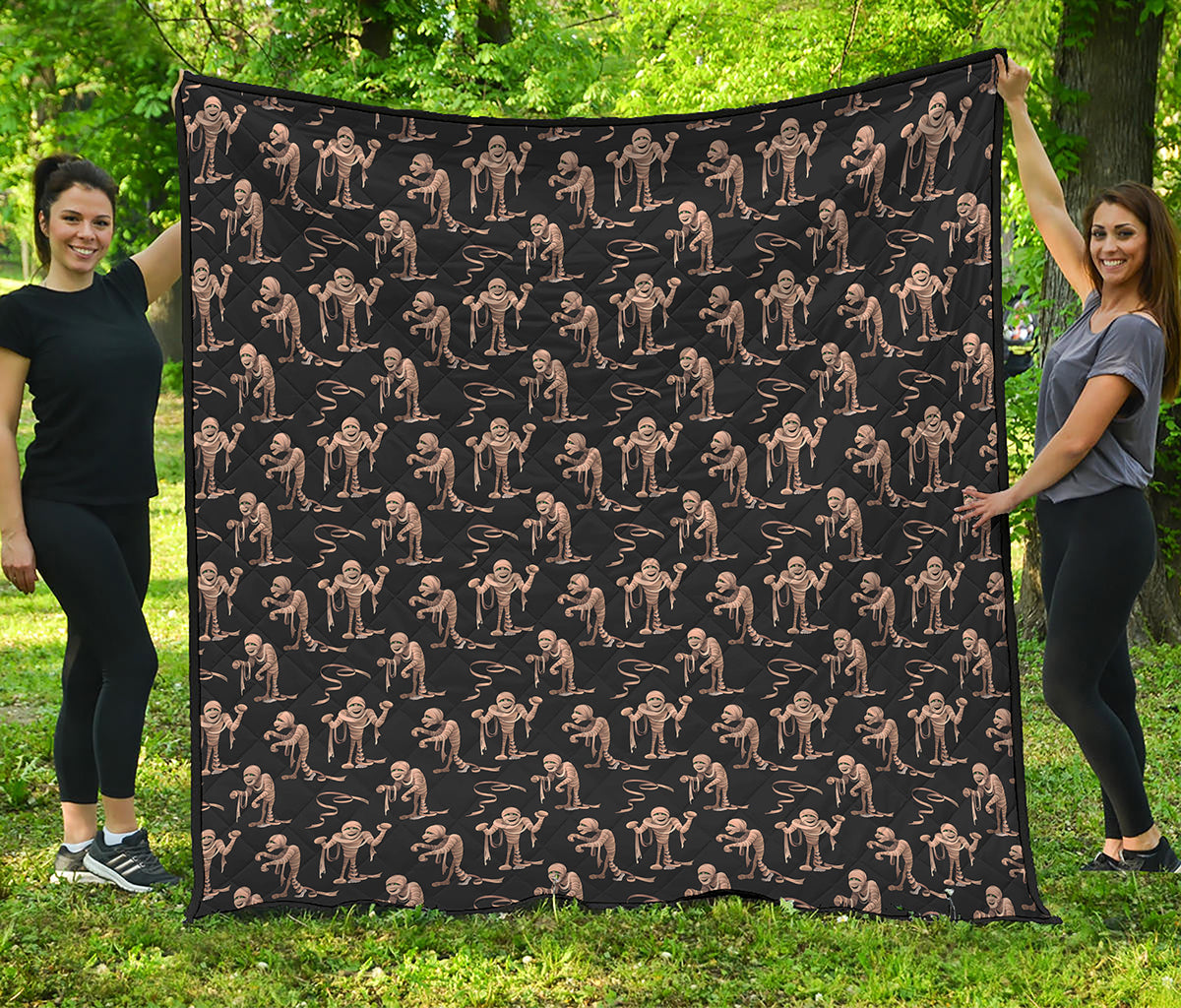 Halloween Mummy Pattern Print Quilt
