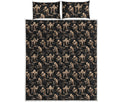 Halloween Mummy Pattern Print Quilt Bed Set