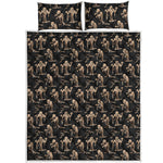 Halloween Mummy Pattern Print Quilt Bed Set