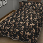 Halloween Mummy Pattern Print Quilt Bed Set