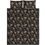 Halloween Mummy Pattern Print Quilt Bed Set