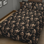 Halloween Mummy Pattern Print Quilt Bed Set