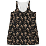 Halloween Mummy Pattern Print Women's Racerback Tank Top