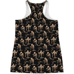 Halloween Mummy Pattern Print Women's Racerback Tank Top