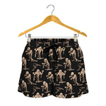 Halloween Mummy Pattern Print Women's Shorts