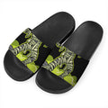 Halloween Mummy Print Black Slide Sandals