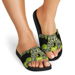Halloween Mummy Print Black Slide Sandals