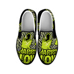 Halloween Mummy Print Black Slip On Shoes