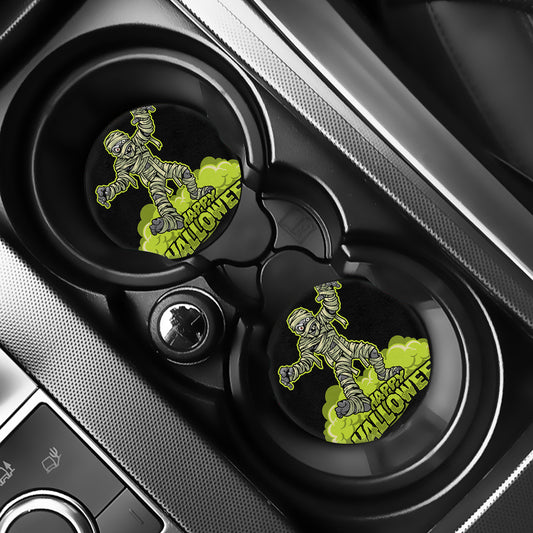 Halloween Mummy Print Car Coasters