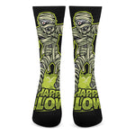 Halloween Mummy Print Crew Socks