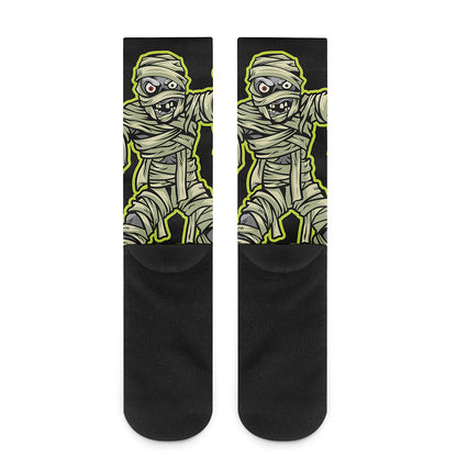Halloween Mummy Print Crew Socks