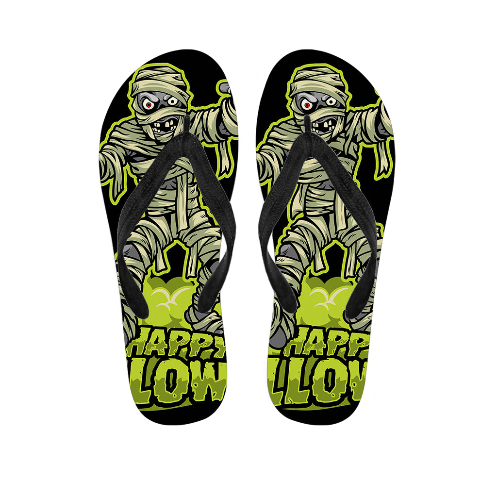 Halloween Mummy Print Flip Flops