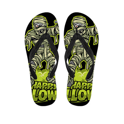 Halloween Mummy Print Flip Flops