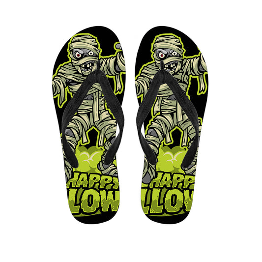 Halloween Mummy Print Flip Flops