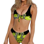 Halloween Mummy Print Front Bow Tie Bikini