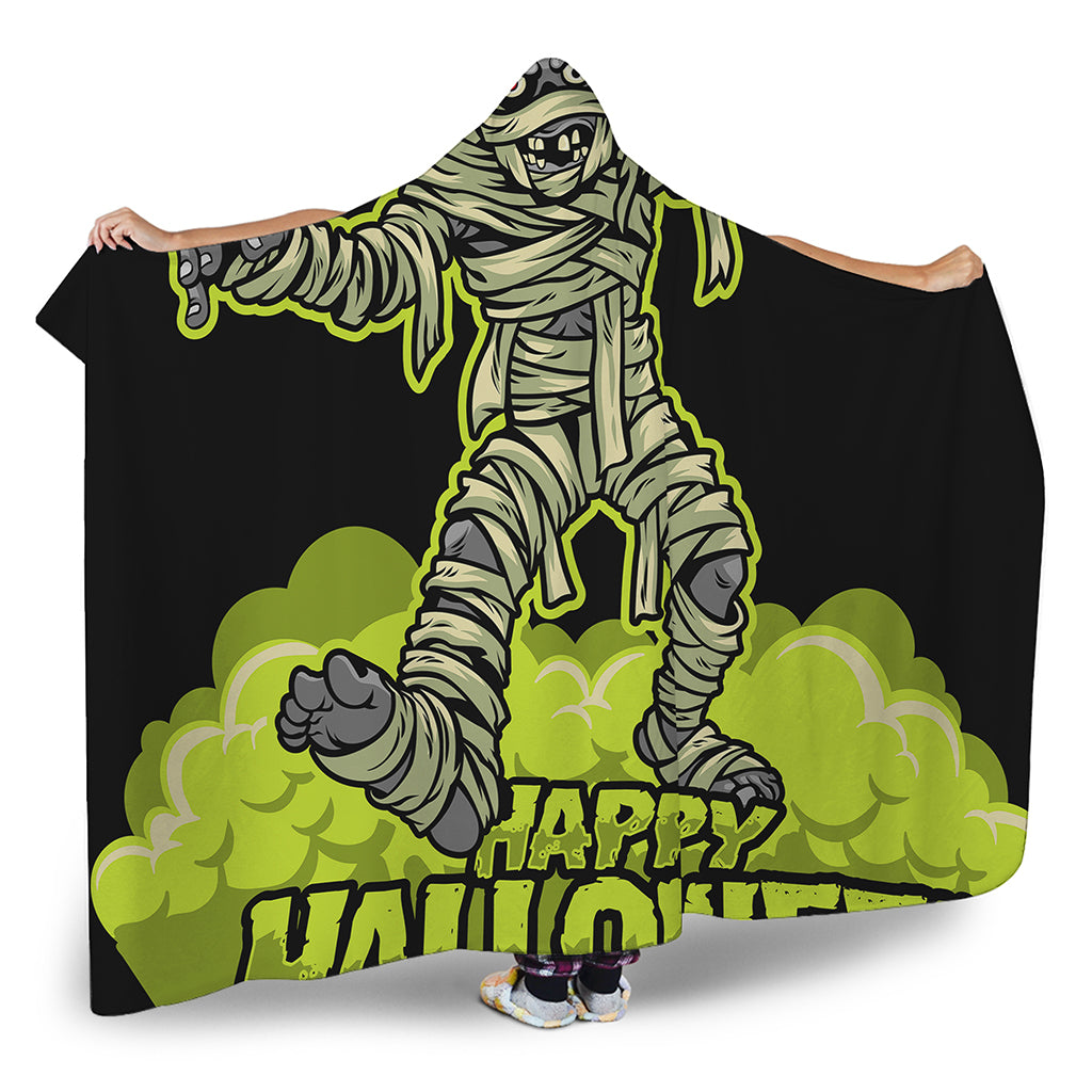Halloween Mummy Print Hooded Blanket