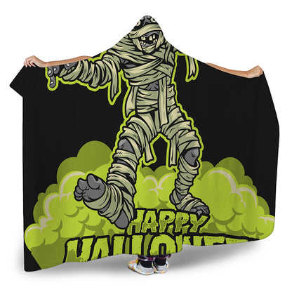 Halloween Mummy Print Hooded Blanket