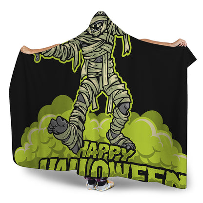 Halloween Mummy Print Hooded Blanket