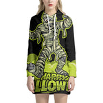 Halloween Mummy Print Pullover Hoodie Dress