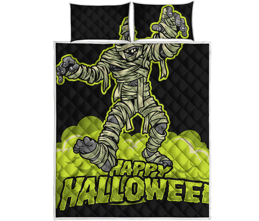 Halloween Mummy Print Quilt Bed Set