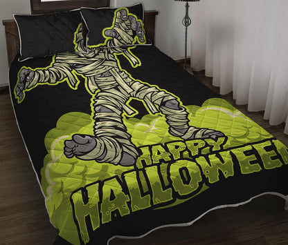 Halloween Mummy Print Quilt Bed Set