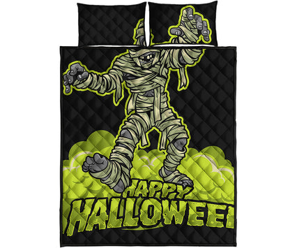 Halloween Mummy Print Quilt Bed Set