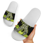 Halloween Mummy Print White Slide Sandals