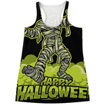 Halloween Mummy Print Women's Racerback Tank Top