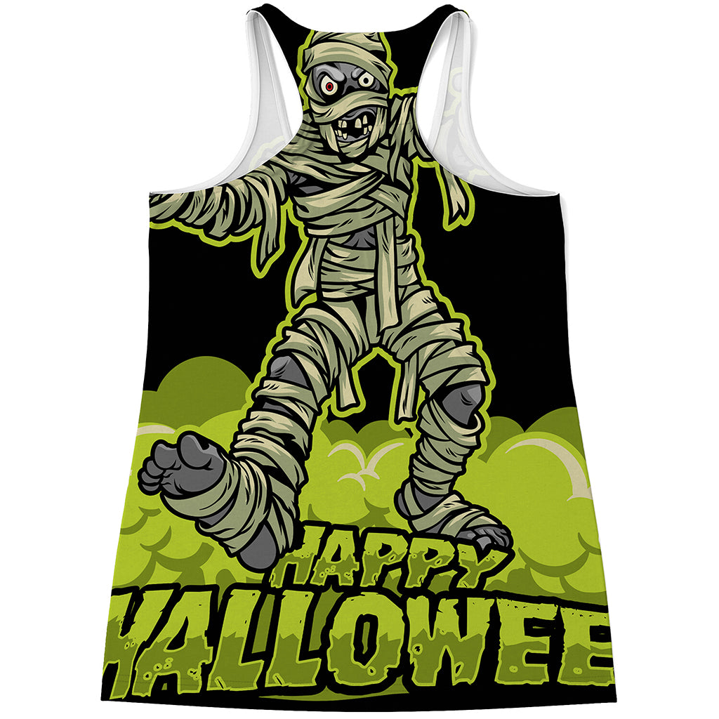 Halloween Mummy Print Women's Racerback Tank Top