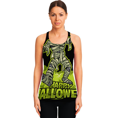 Halloween Mummy Print Women's Racerback Tank Top