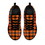 Halloween Orange Buffalo Check Print Black Sneakers