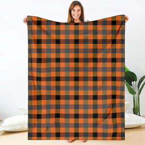 Halloween Orange Buffalo Check Print Blanket