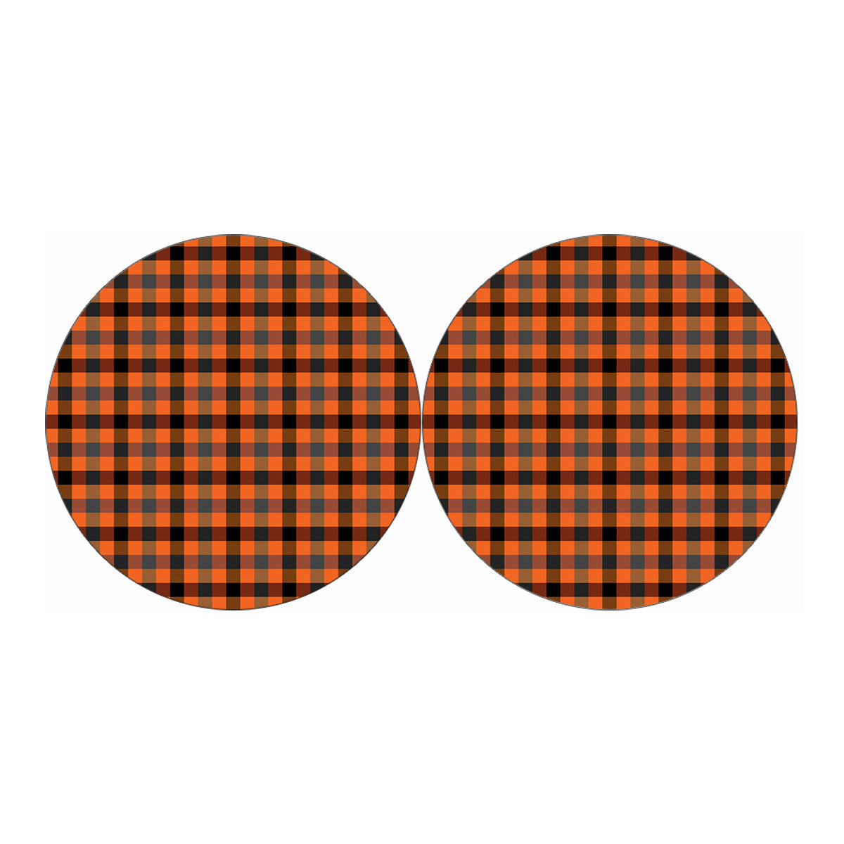 Halloween Orange Buffalo Check Print Car Coasters