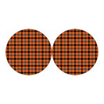 Halloween Orange Buffalo Check Print Car Coasters