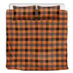 Halloween Orange Buffalo Check Print Duvet Cover Bedding Set